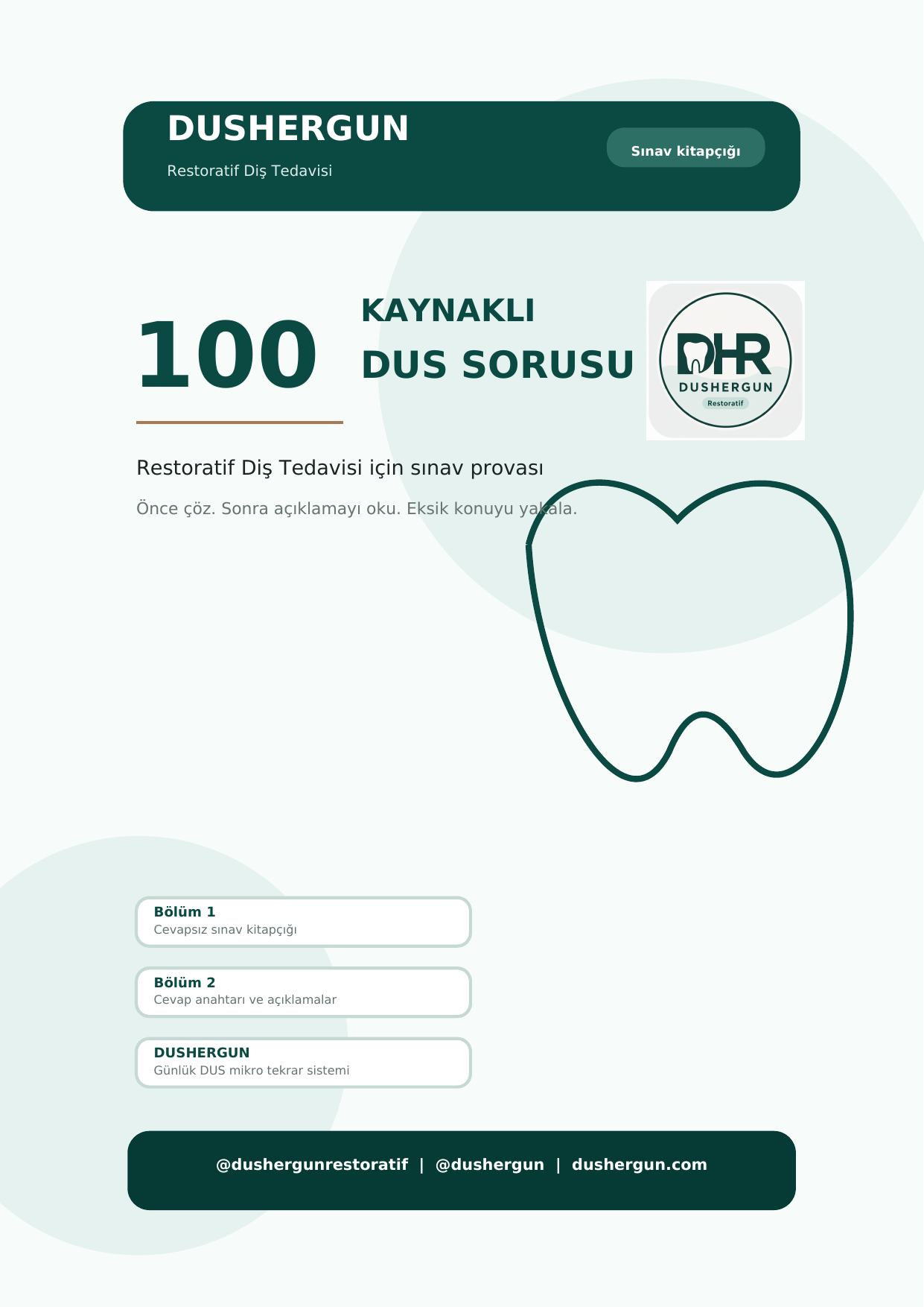 DUSHERGUN Restoratif 100 soruluk ücretsiz PDF kitapçığı kapağı